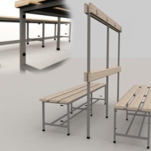 Doppelseitige Umkleidebank mit Lehnen,2m,Artikelnr.  206